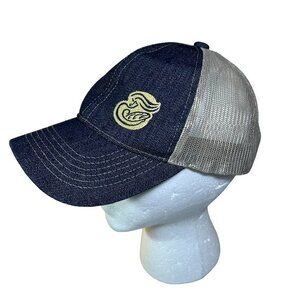 PANERA BREAD Emrbroided Denim & Mesh Logo Employee Snap Back Trucker Cap